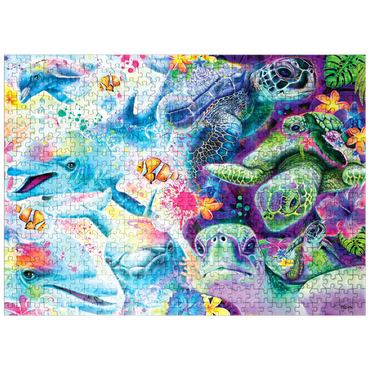 puzzleplate Magical Dolphins and Turtles - Sheena Pike 500 Jigsaw Puzzle