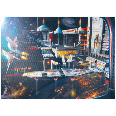 puzzleplate Space Station Landing Bay - Anthony Christou 1000 Jigsaw Puzzle