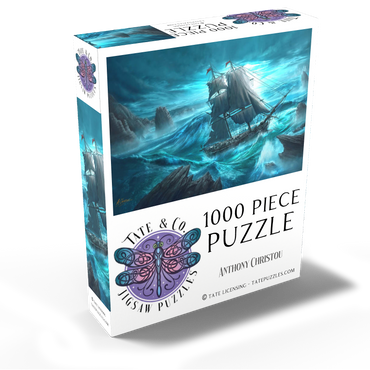 Dangerous Seas Pirate Ship - Anthony Christou 1000 Jigsaw Puzzle box view2