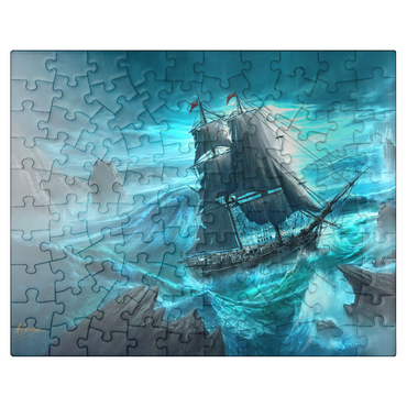 puzzleplate Dangerous Seas Pirate Ship - Anthony Christou 100 Jigsaw Puzzle