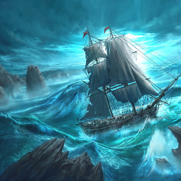 Dangerous Seas Pirate Ship - Anthony Christou 100 Jigsaw Puzzle 3D Modell