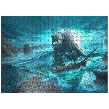 puzzleplate Dangerous Seas Pirate Ship - Anthony Christou 500 Jigsaw Puzzle