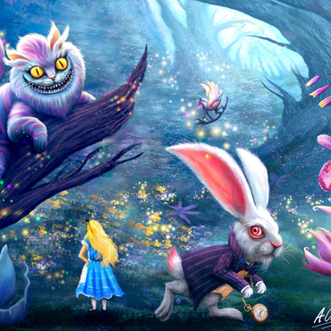 Alice in Wonderland & Cheshire Cat - Anthony Christou 1000 Jigsaw Puzzle 3D Modell