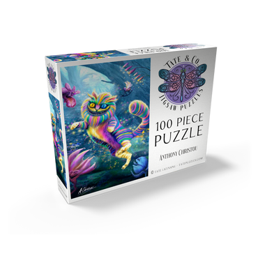 Rainbow Cheshire Cat, Alice in Wonderland - Anthony Christou 100 Jigsaw Puzzle box view2