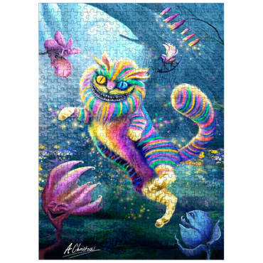 puzzleplate Rainbow Cheshire Cat, Alice in Wonderland - Anthony Christou 500 Jigsaw Puzzle