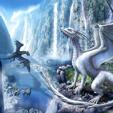 Waterfall dragons -Anthony Christou 100 Jigsaw Puzzle 3D Modell