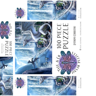 Waterfall dragons -Anthony Christou 100 Jigsaw Puzzle box 3D Modell