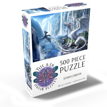 Waterfall dragons -Anthony Christou 500 Jigsaw Puzzle box view2