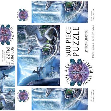 Waterfall dragons -Anthony Christou 500 Jigsaw Puzzle box 3D Modell