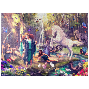 puzzleplate Gaia's Haven Fairy & Unicorn Forest - Anthony Christou 1000 Jigsaw Puzzle