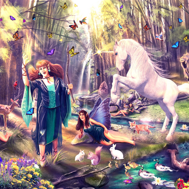 Gaia's Haven Fairy & Unicorn Forest - Anthony Christou 1000 Jigsaw Puzzle 3D Modell