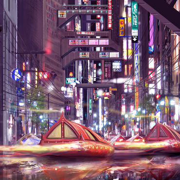 Future Tokyo Cyberpunk - Anthony Christou 100 Jigsaw Puzzle 3D Modell
