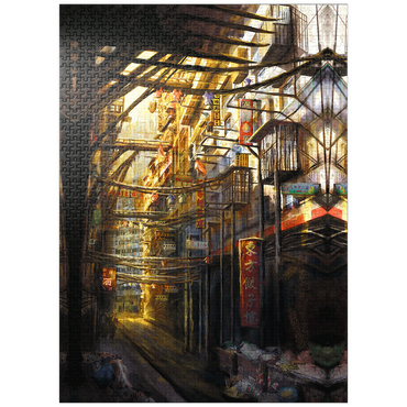 puzzleplate -Kowloon-China Cyberpunk Landscape - Anthony Christou 1000 Jigsaw Puzzle