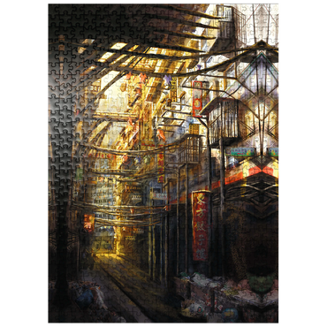 puzzleplate -Kowloon-China Cyberpunk Landscape - Anthony Christou 500 Jigsaw Puzzle