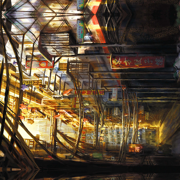 -Kowloon-China Cyberpunk Landscape - Anthony Christou 500 Jigsaw Puzzle 3D Modell