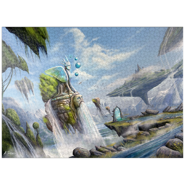 puzzleplate -Waterfalls Dreamscape Argolida Surreal Landscape -Anthony Christou 1000 Jigsaw Puzzle