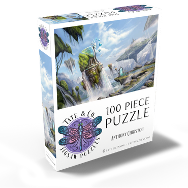 -Waterfalls Dreamscape Argolida Surreal Landscape -Anthony Christou 100 Jigsaw Puzzle box view2