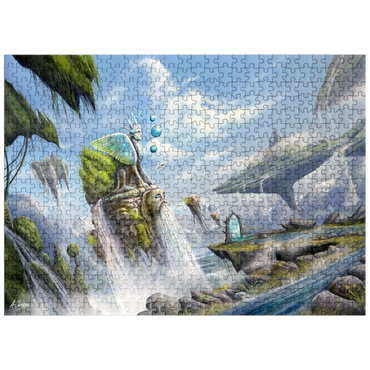puzzleplate -Waterfalls Dreamscape Argolida Surreal Landscape -Anthony Christou 500 Jigsaw Puzzle
