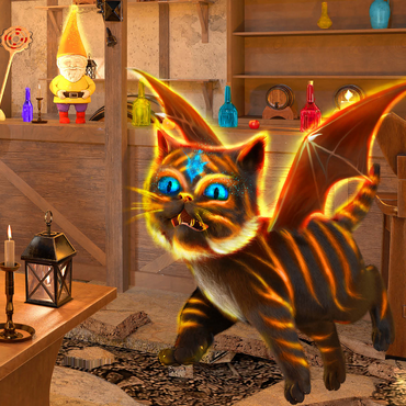 Bixie Cat Dragon - Anthony Christou 1000 Jigsaw Puzzle 3D Modell