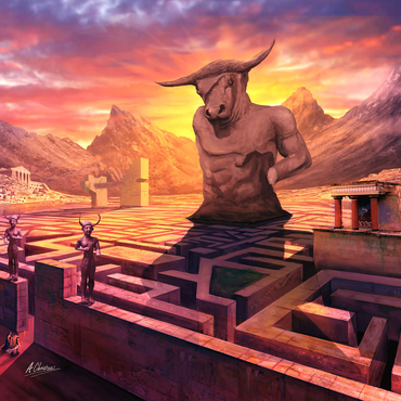 Greek Labyrinth of Alithiiria Mythology -Anthony Christou 1000 Jigsaw Puzzle 3D Modell