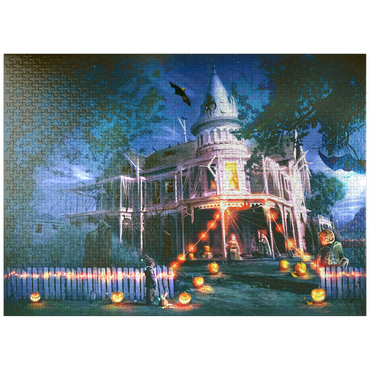 puzzleplate Halloween Haunted House - Anthony Christou 1000 Jigsaw Puzzle