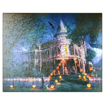 puzzleplate Halloween Haunted House - Anthony Christou 100 Jigsaw Puzzle