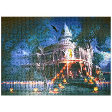 puzzleplate Halloween Haunted House - Anthony Christou 500 Jigsaw Puzzle