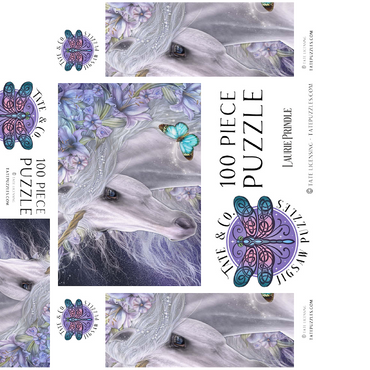 Lillicorn Floral Unicorn - Laurie Prindle 100 Jigsaw Puzzle box 3D Modell