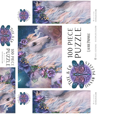 MoonFlower Horse - Laurie Prindle 100 Jigsaw Puzzle box 3D Modell