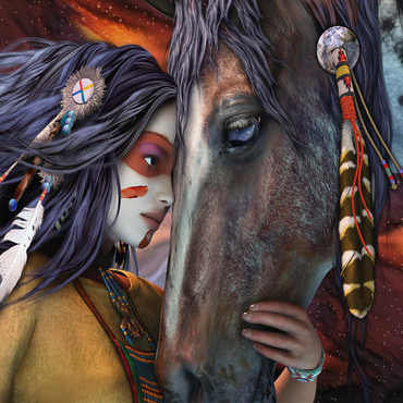 Soul Touch Horse Laurie Prindle 1000 Jigsaw Puzzle 3D Modell