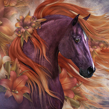 Autumn Fire II Horse Laurie Prindle 1000 Jigsaw Puzzle 3D Modell