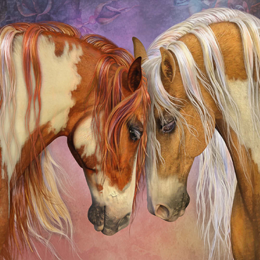 Two Hearts II Horses Laurie Prindle 100 Jigsaw Puzzle 3D Modell