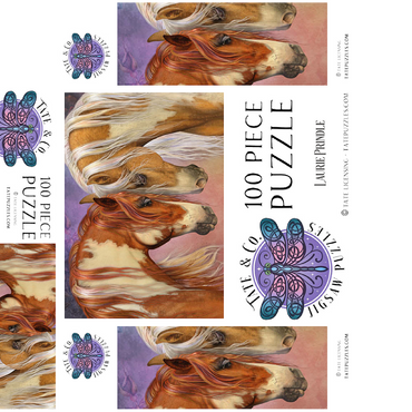 Two Hearts II Horses Laurie Prindle 100 Jigsaw Puzzle box 3D Modell