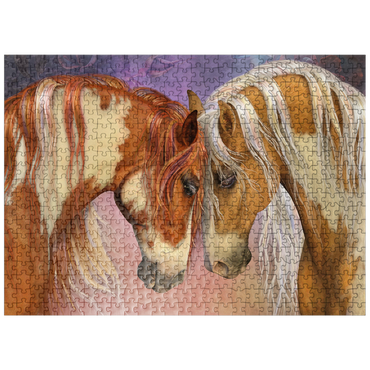 puzzleplate Two Hearts II Horses Laurie Prindle 500 Jigsaw Puzzle