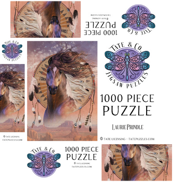 Native Son Native American Horse Laurie Prindle 1000 Jigsaw Puzzle box 3D Modell