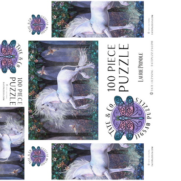 Sacred Grove Unicorn Laurie Prindle 100 Jigsaw Puzzle box 3D Modell