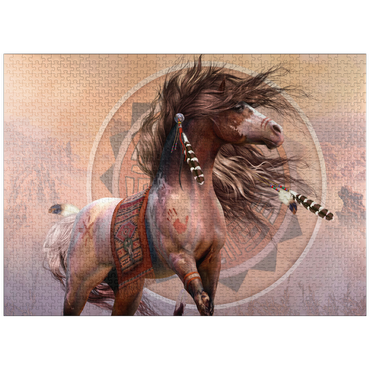 puzzleplate Spirit Warrior Native American Horse Laurie Prindle 1000 Jigsaw Puzzle