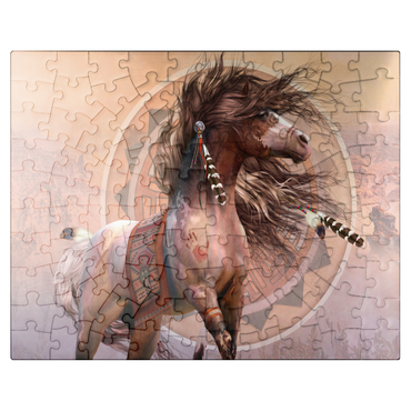 puzzleplate Spirit Warrior Native American Horse Laurie Prindle 100 Jigsaw Puzzle