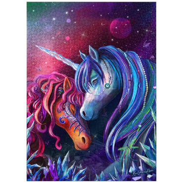 puzzleplate Crystal Garden Unicorns - Rose Cat Khan 1000 Jigsaw Puzzle