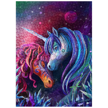 puzzleplate Crystal Garden Unicorns - Rose Cat Khan 500 Jigsaw Puzzle