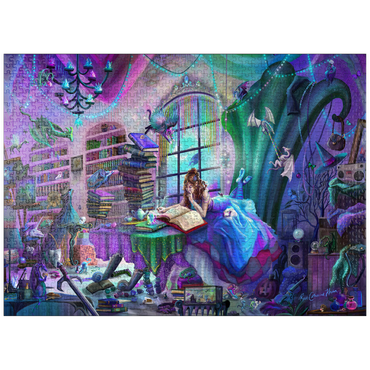puzzleplate Magic Study Violet Edition - Rose Cat Khan 1000 Jigsaw Puzzle