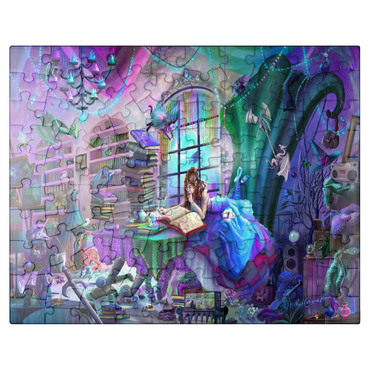 puzzleplate Magic Study Violet Edition - Rose Cat Khan 100 Jigsaw Puzzle