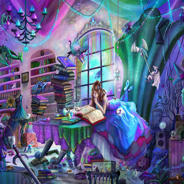 Magic Study Violet Edition - Rose Cat Khan 100 Jigsaw Puzzle 3D Modell