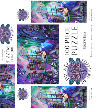 Magic Study Violet Edition - Rose Cat Khan 100 Jigsaw Puzzle box 3D Modell