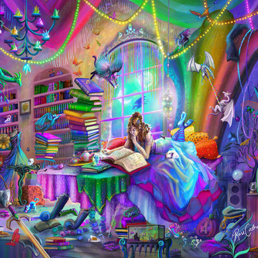 Magic Study Rainbow Edition - Rose Cat Khan 500 Jigsaw Puzzle 3D Modell