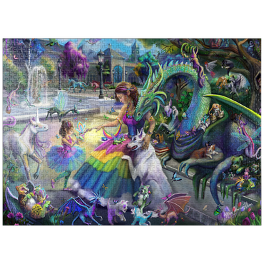 puzzleplate Dragon's Garden - Rose Cat Khan 1000 Jigsaw Puzzle