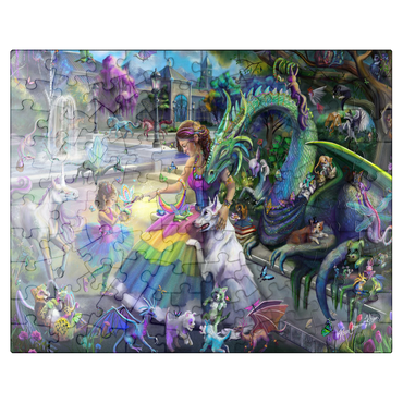 puzzleplate Dragon's Garden - Rose Cat Khan 100 Jigsaw Puzzle