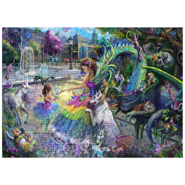 puzzleplate Dragon's Garden - Rose Cat Khan 500 Jigsaw Puzzle
