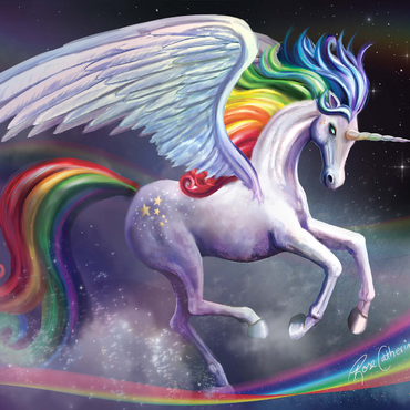 Rainbow Dancer Unicorn - Rose Cat Khan 1000 Jigsaw Puzzle 3D Modell
