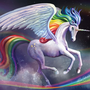 Rainbow Dancer Unicorn - Rose Cat Khan 500 Jigsaw Puzzle 3D Modell